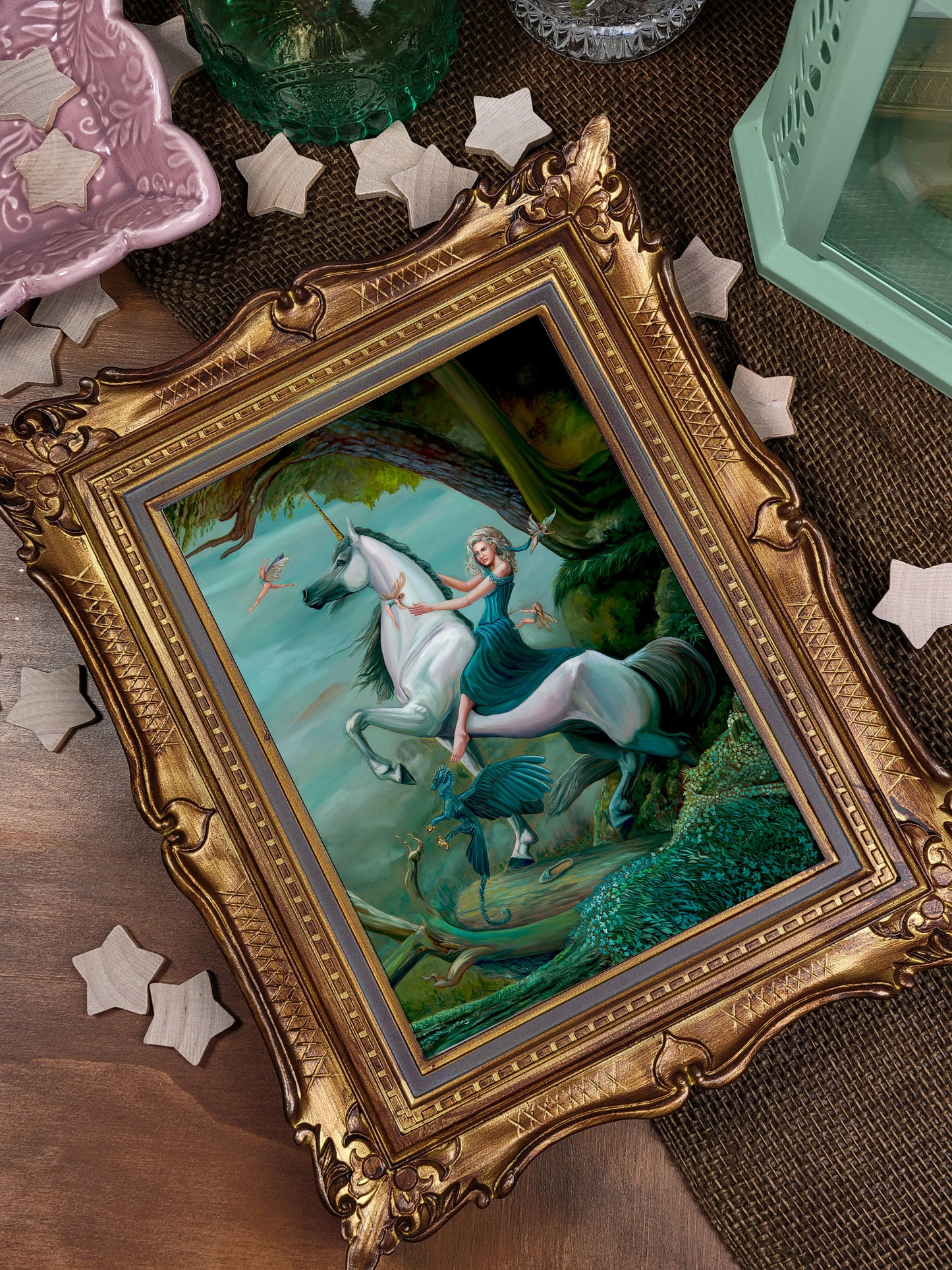 Unicorn Art Greeting Card. The Liberation of Aelwen. Unicorn Lover Pen Pal. Whimsical Blank Stationary. Fairy and Dragon Art Stationary