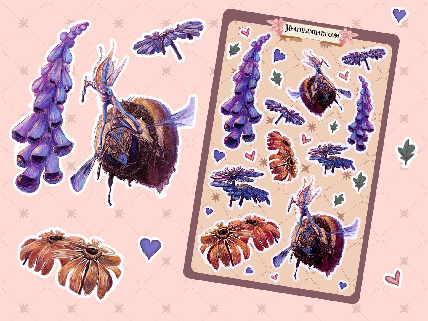 Fairycore Planner Stickers. BUJO. Cottagecore Journal stickers. Fantasy Fairy Garden decals. Flower Fae Sticker Sheet.
