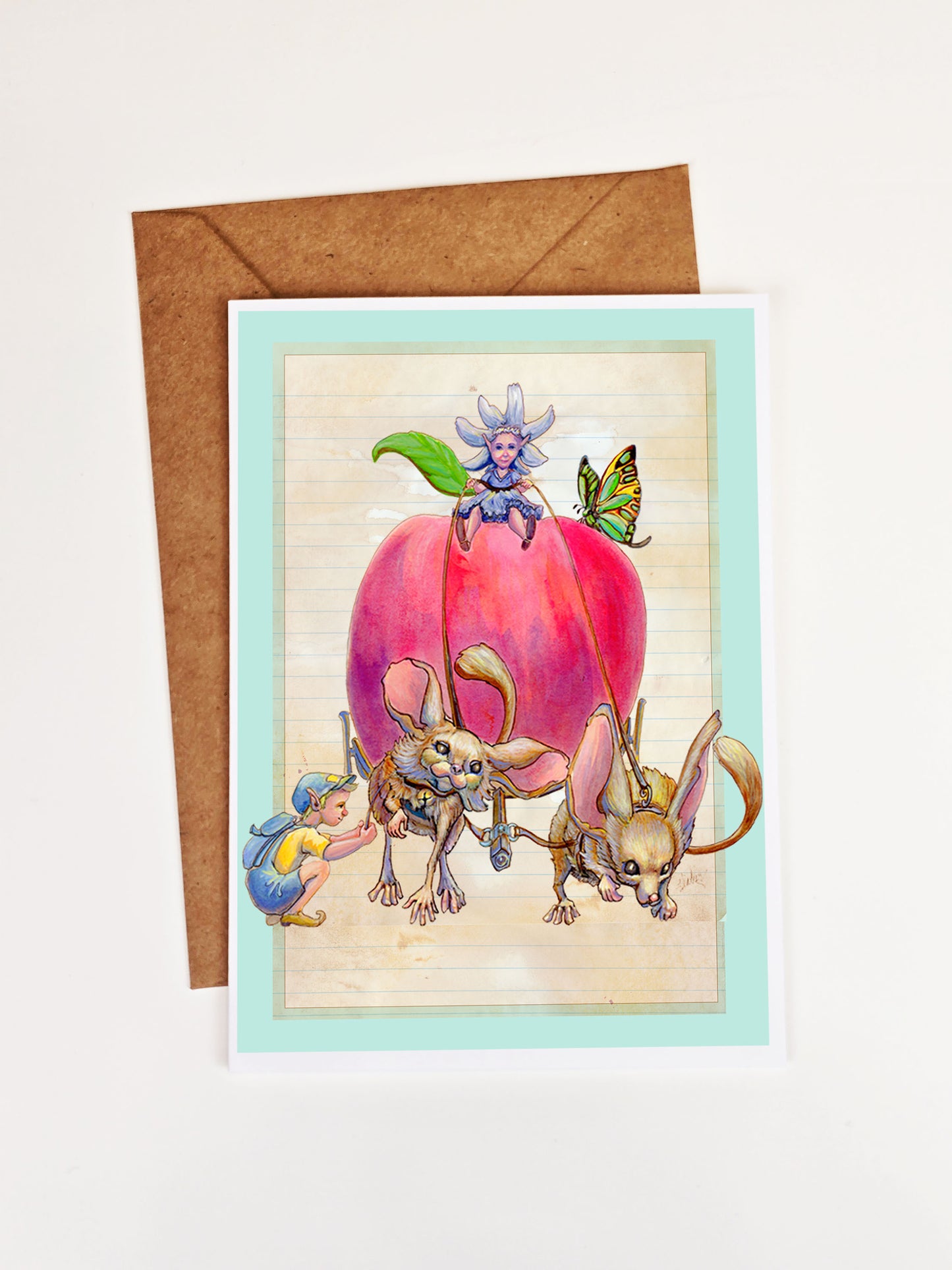 Cottagecore Greeting Card-Back to School-Fairycore-Magical Fairy-Pen Pal-Stationary- New Teacher- Junk Journal Style Blank Card
