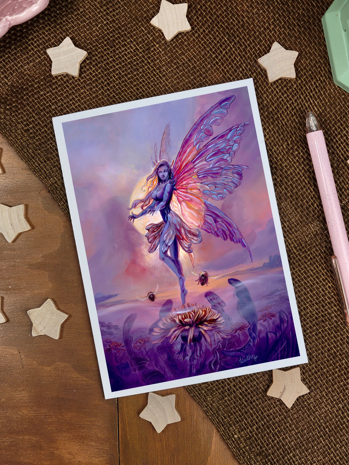 Flower Fairy Greeting Card.Dandelion Fairy. Fairycore Aesthetic. Blank Pen Pal Stationary. Flower Fairy Lover. Fantasy Forest. Whimsical Fae