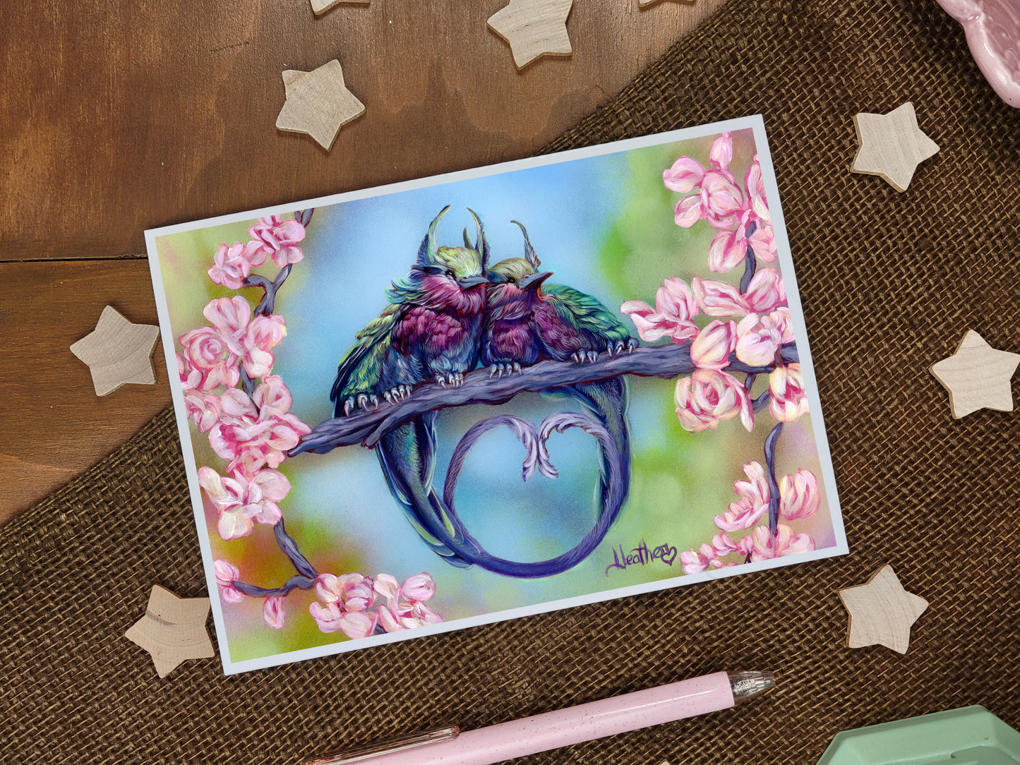 Gryphon Art Greeting Card. Fairy Love Gryphons. Griffin. Fantasy Forest. Fantasy Creature. Gryphon Lover Pen-Pal. Whimsical Blank Stationary