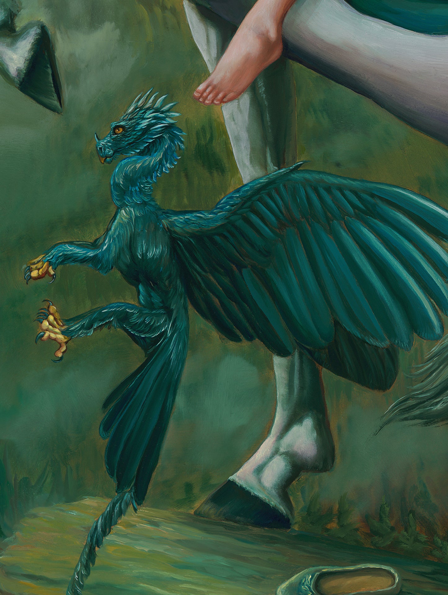 Original Fantasy Art The Liberation of Aelwyn. Unicorn Painting. Fantasy Unicorn Wall Art.
