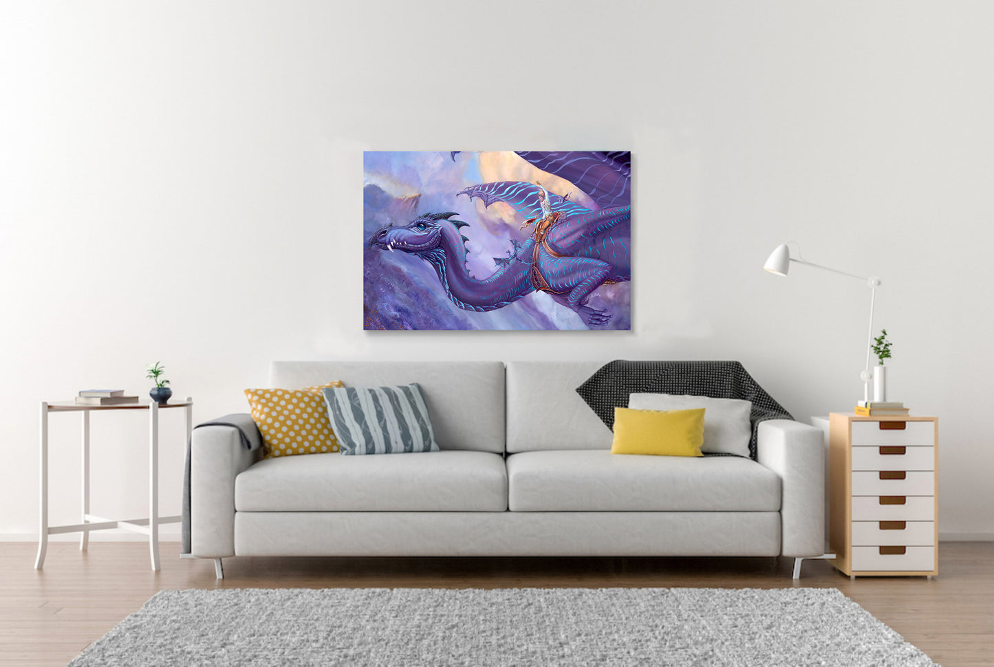 Dragon Rider Original Art. Original Acrylic Painting - Pern Dragon and Rider - Anne McCaffrey Inspired