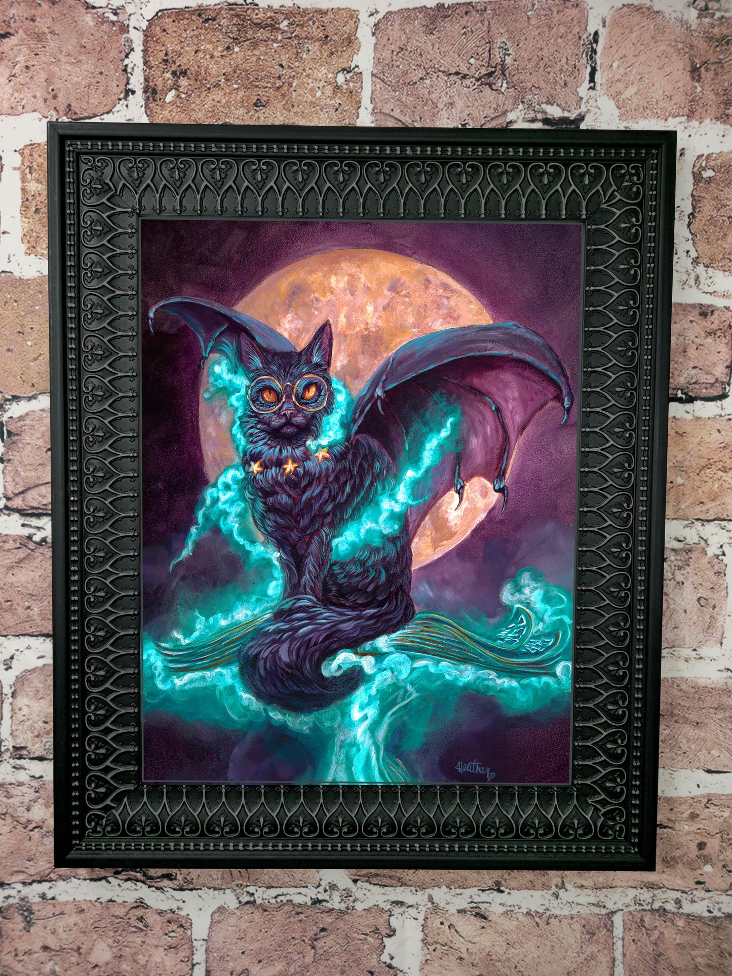 Fantasy Art Print. Transfiguration Spell. Enchanted Forest. Cat Familiar. Wizard. Pagan. Mystical. WitchyDecor. Sorceress. Witchcraft. Wicca