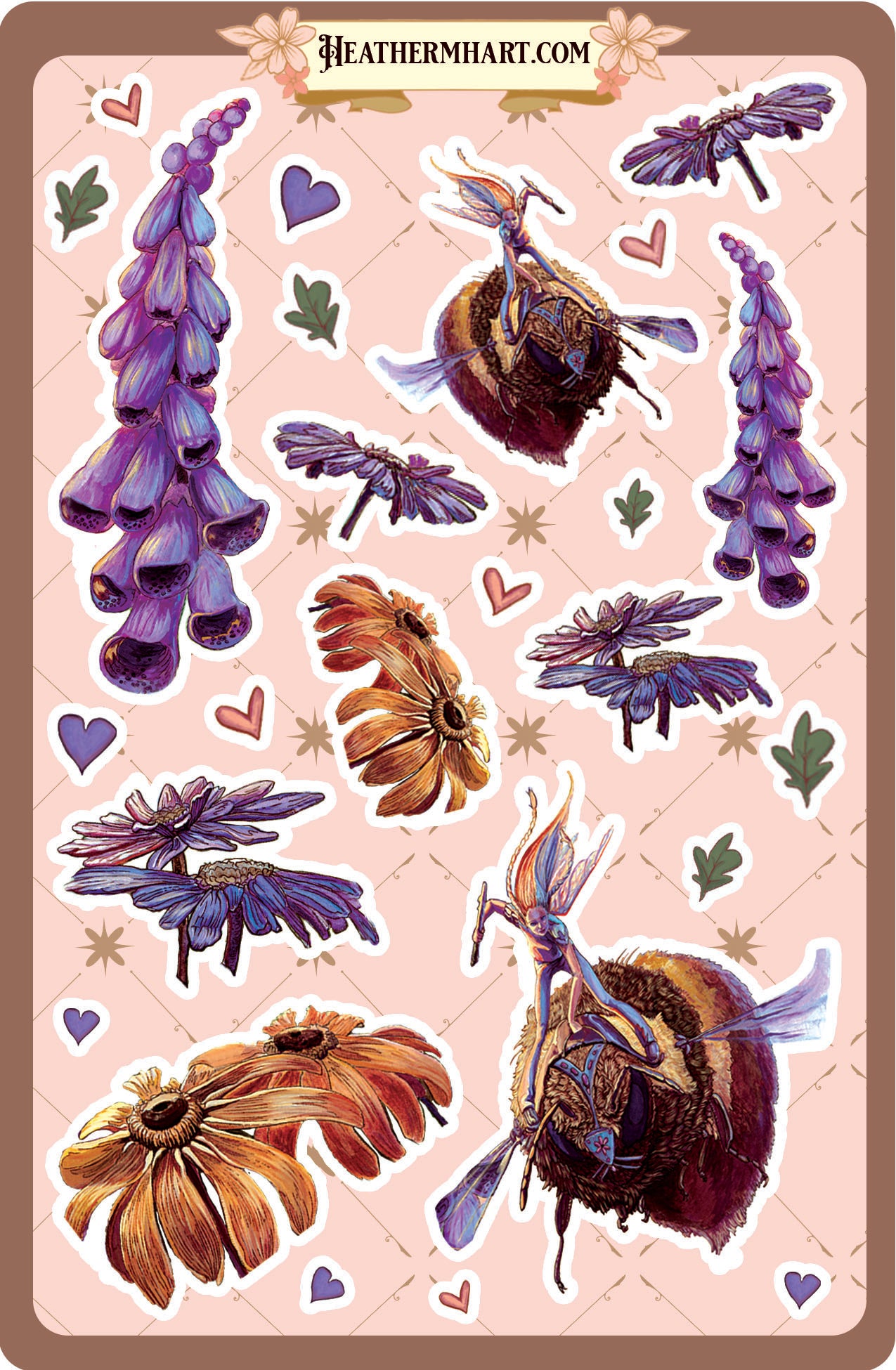 Fairycore Planner Stickers. BUJO. Cottagecore Journal stickers. Fantasy Fairy Garden decals. Flower Fae Sticker Sheet.