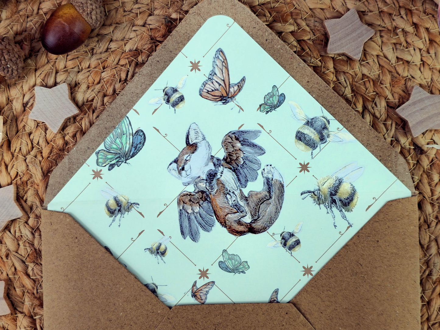 Fantasy Fox Letter Writing Set | Art Nouveau Style Writing Set| Vintage Style Stationery with Wax Seals| Pen Pal Stationery Gift