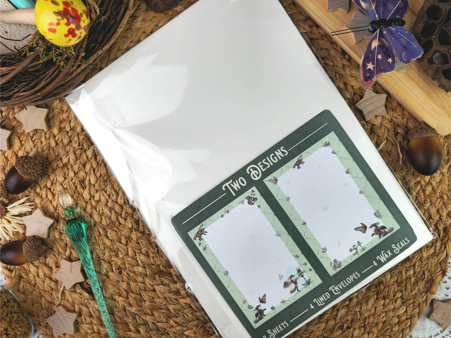 Fantasy Fox Letter Writing Set | Art Nouveau Style Writing Set| Vintage Style Stationery with Wax Seals| Pen Pal Stationery Gift