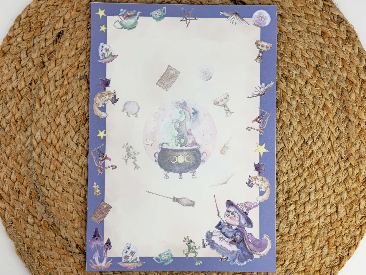 Witchy Things Letter Writing Kit | Topsy Turvy Art Stationery | Magical Notepaper | Fantasy Art with Wax Seals