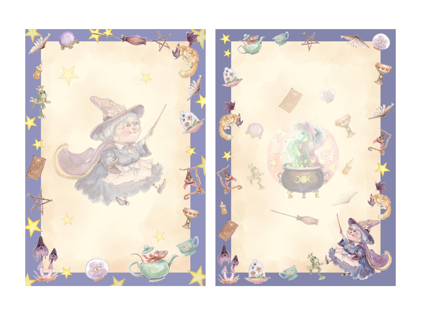 Witchy Things Letter Writing Kit | Topsy Turvy Art Stationery | Magical Notepaper | Fantasy Art with Wax Seals