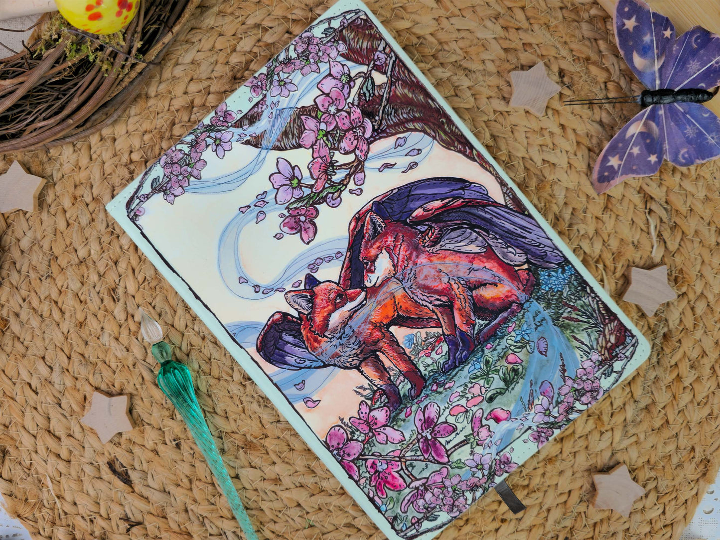 Whisper and Wind Flying Fox Journal | A5 Vegan Leather Notebook | Gift For Fantasy & Nature Lovers | Travel Journal Gift | Gift for Writer