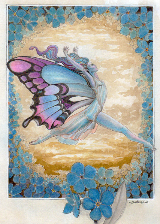 Forget Me Not Fairy High-Quality Art Prints