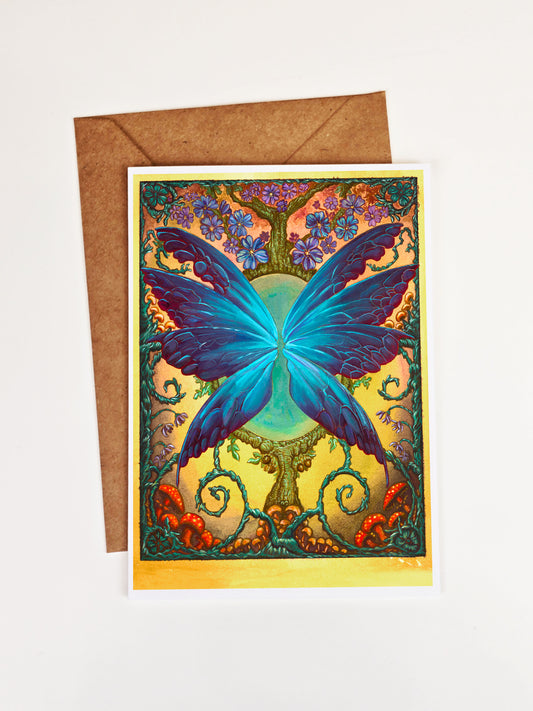 Fairy Wings Greeting Card. Fairy Grove. Fairycore Blank Stationary. Writing Pen Pals. Fairy Garden lover. Whimsical fantasy forest.