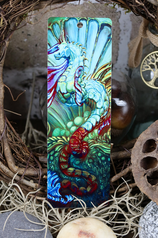 Hippocampus Metal Bookmark | Sea Horse Bookmark | Fantasy & Mythology Gift | Book Lover Gift | Unique Bookmark