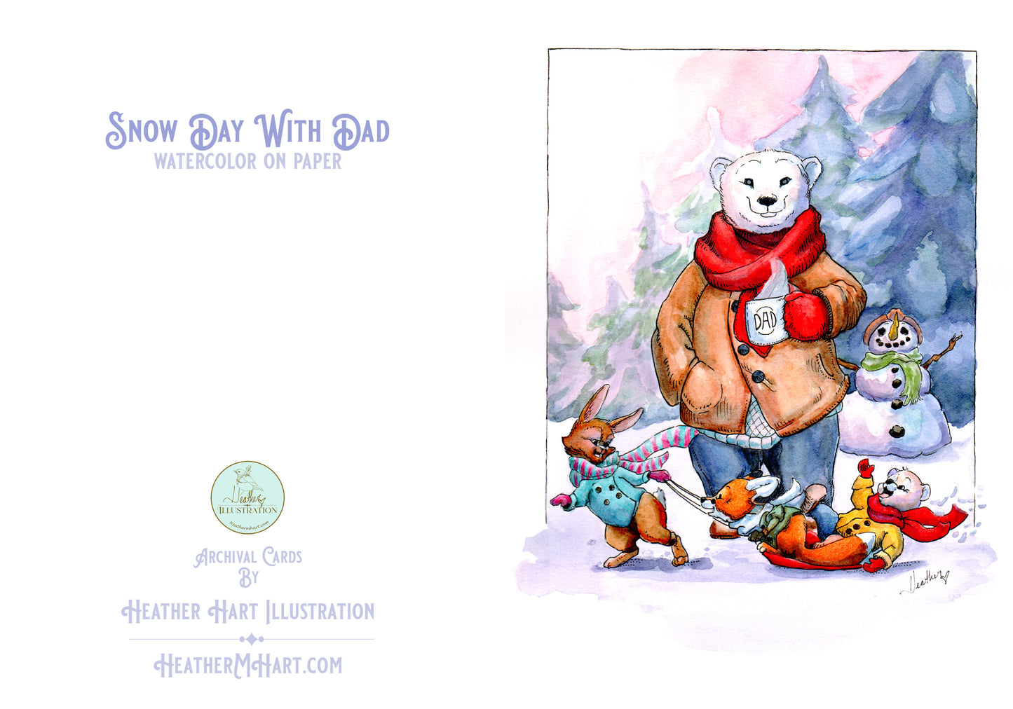 Snow Day with Dad – Heartwarming Holiday Greeting Card