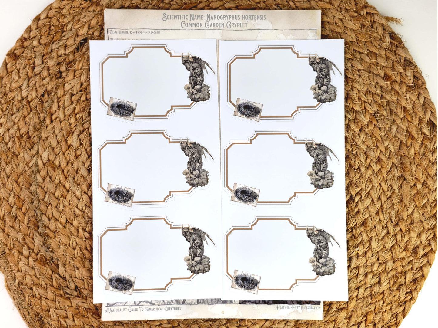 Fantasy Field Journal Notepaper Set | Vintage Gryphon Art | A Naturalist's Guide to Fantastical Creatures | Complete Writing Kit