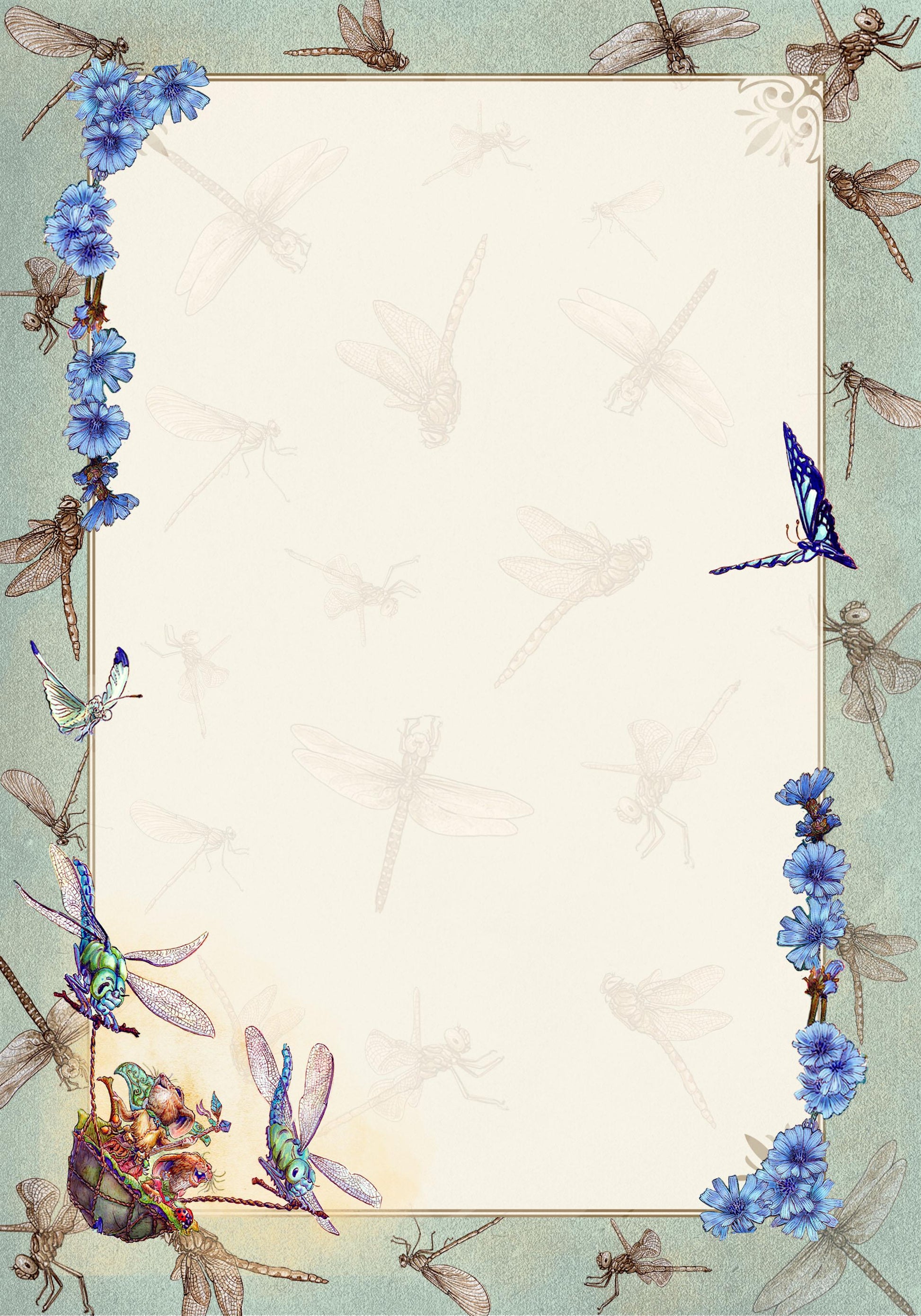 Mystic Mouse Shaman Stationery Set - Mother Daughter Dragonfly Ferry Art - Mother's Day Gift
