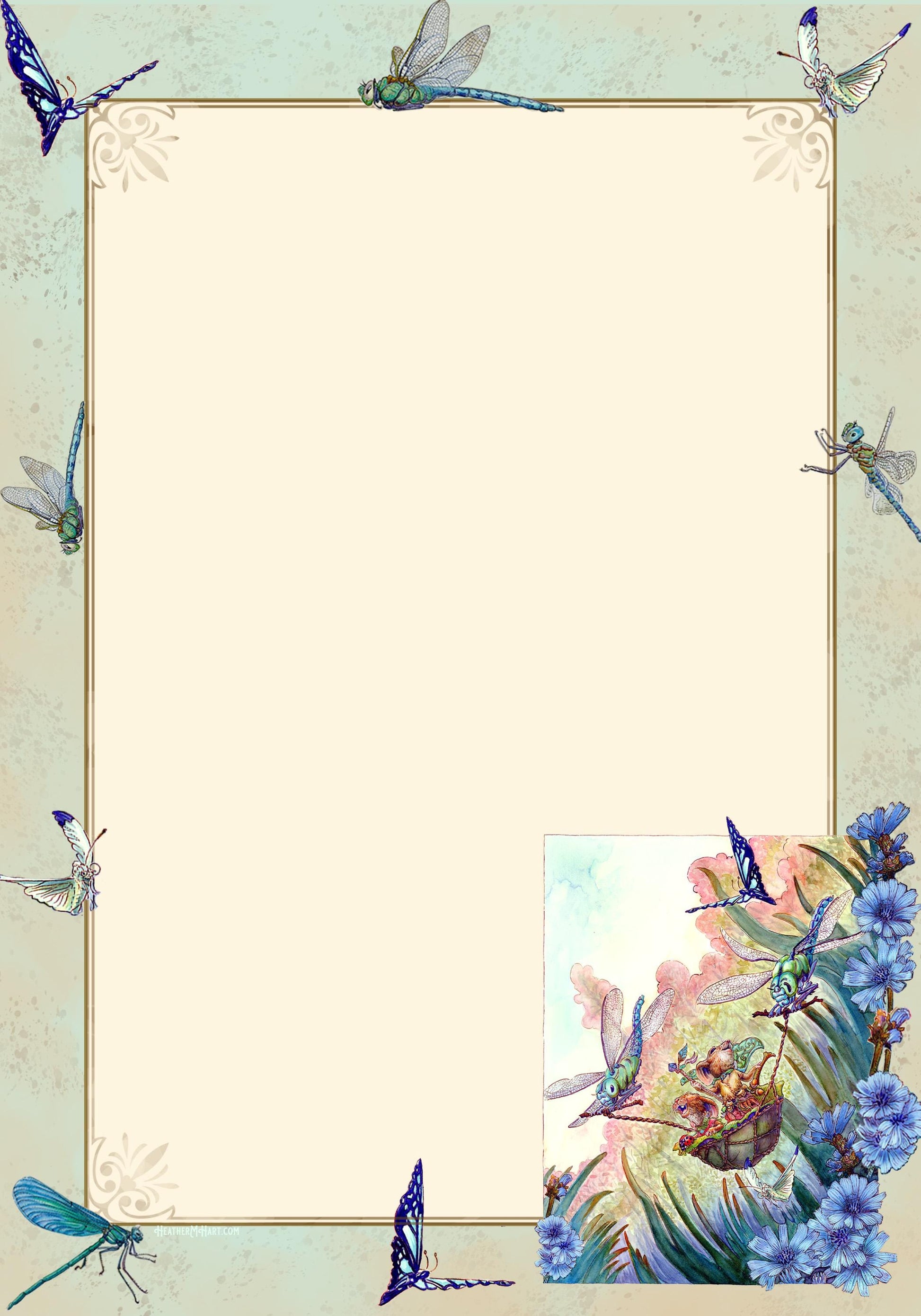 Mystic Mouse Shaman Stationery Set - Mother Daughter Dragonfly Ferry Art - Mother's Day Gift