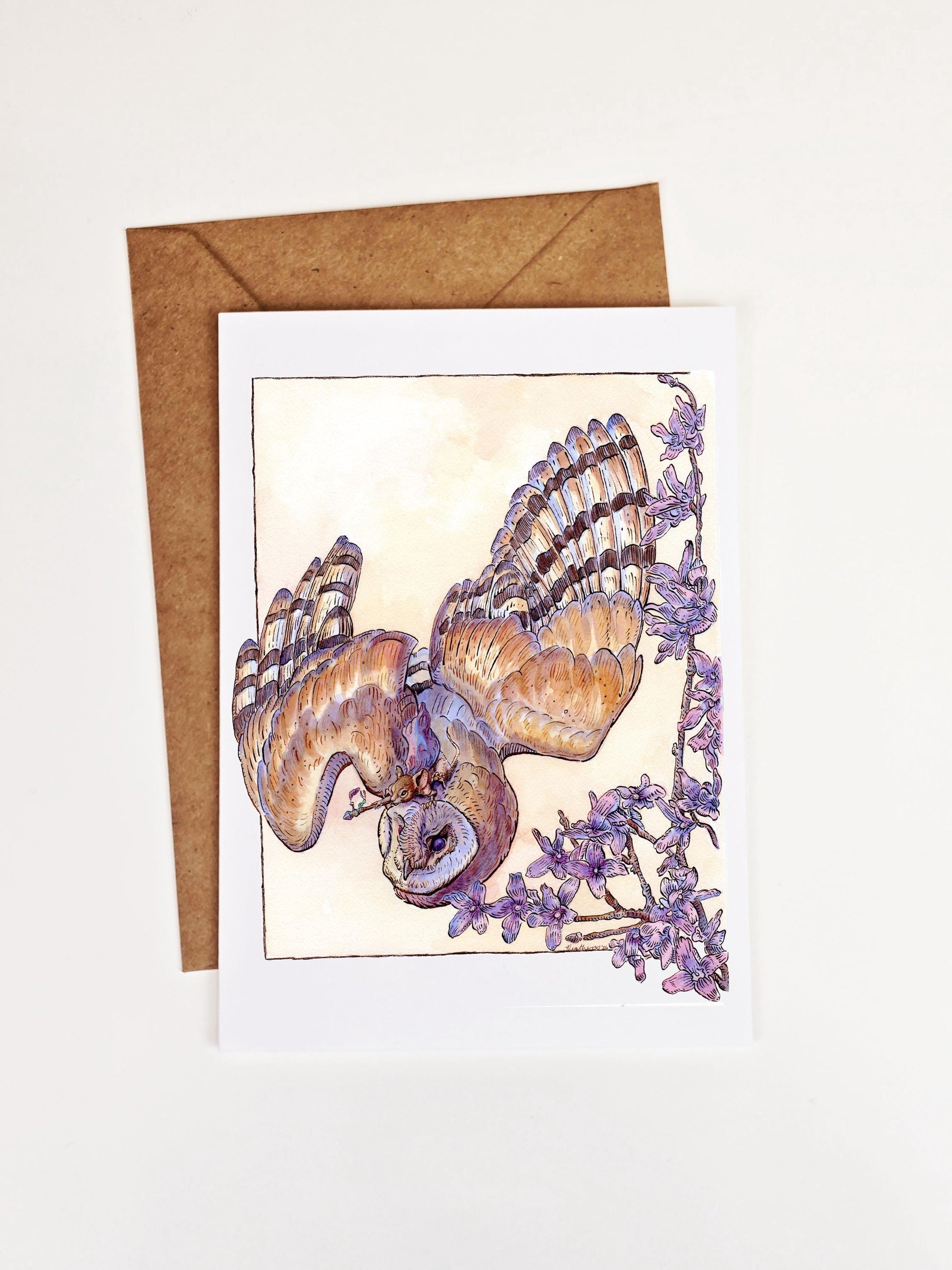 Barn Owl & Shamanic Runes Letter Writing Set - FSC Paper Fantasy Art Stationery Kit
