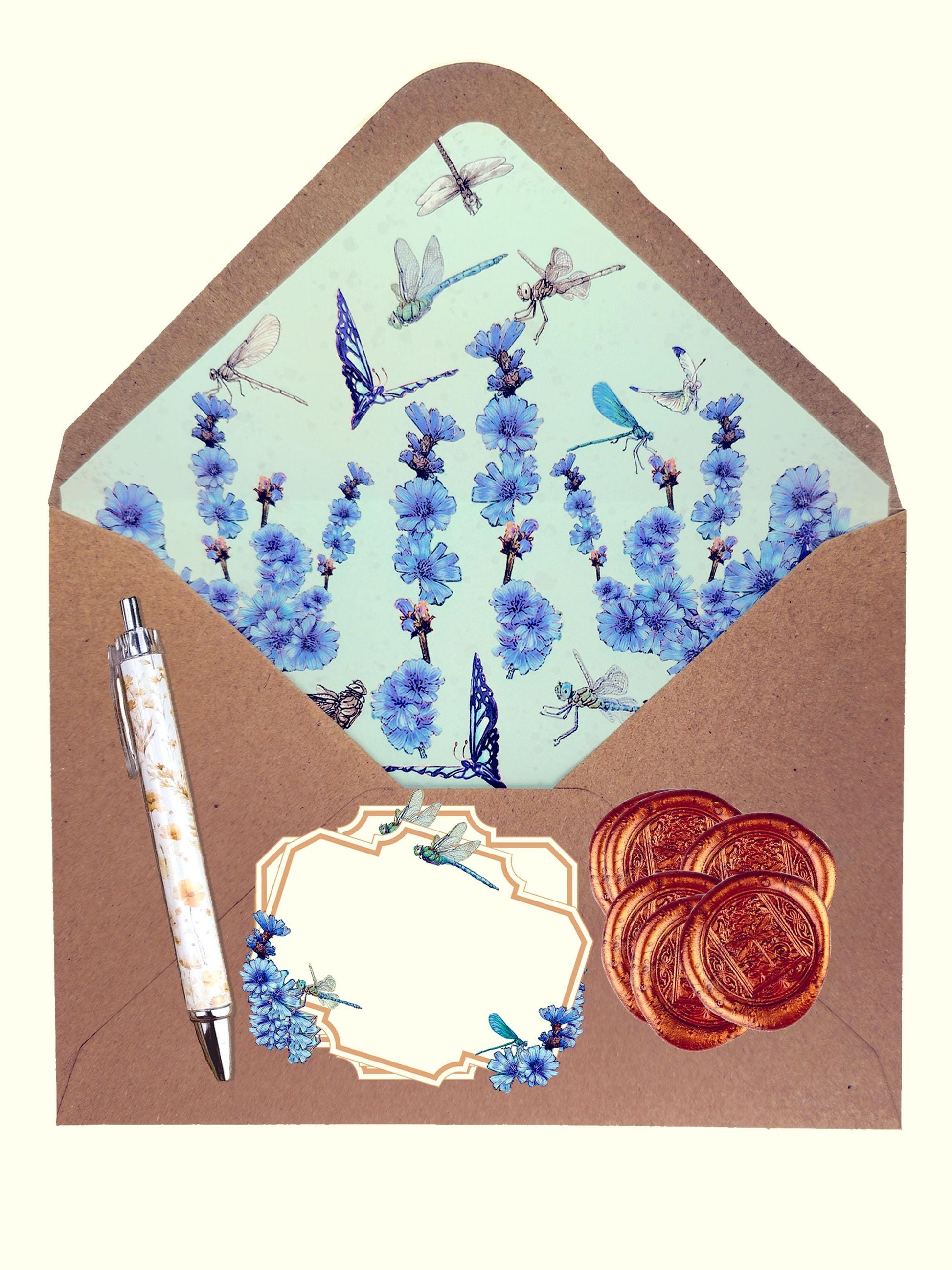 Mystic Mouse Shaman Stationery Set - Mother Daughter Dragonfly Ferry Art - Mother's Day Gift