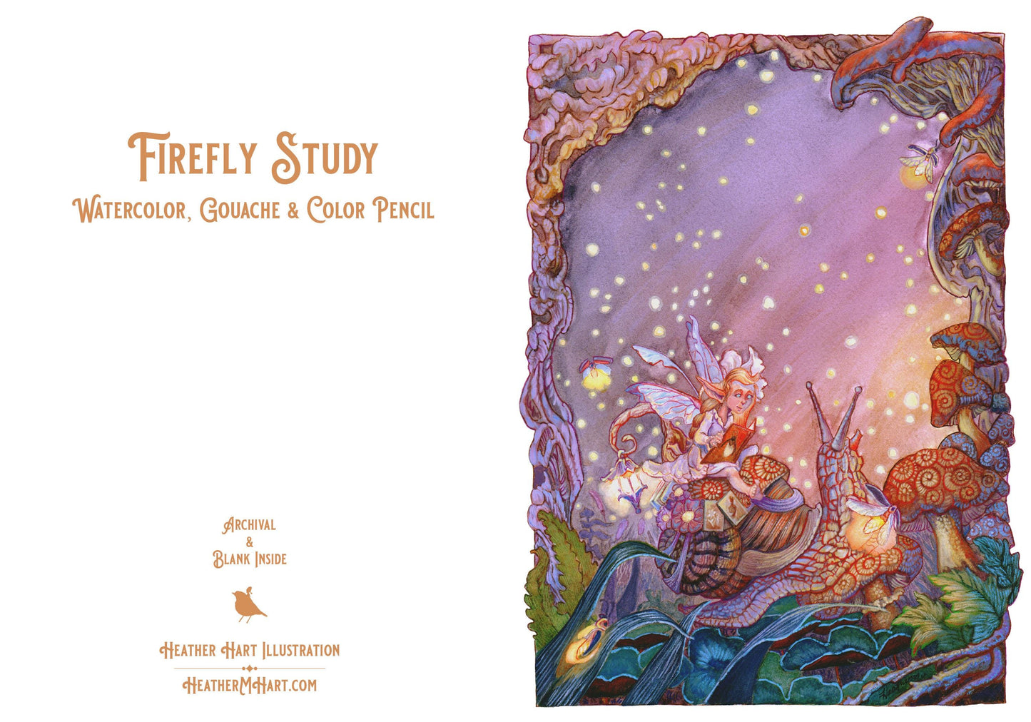 Whimsical Mushroom Stationery Set - Firefly Study Fairy Snail Cottagecore Writing Kit