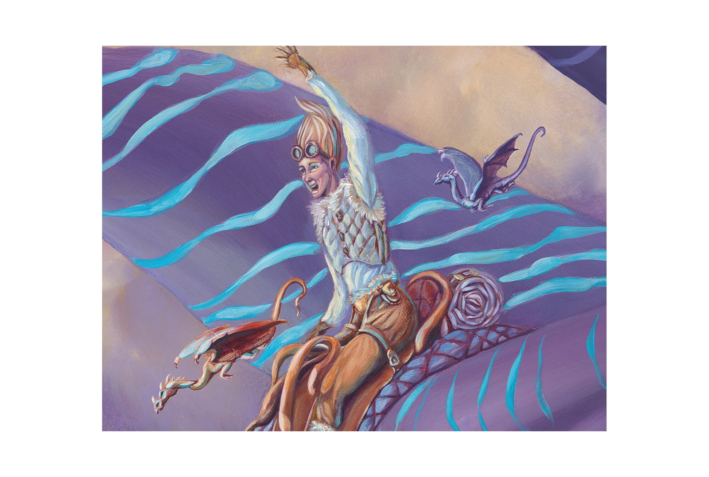 Dragon Rider Original Art. Original Acrylic Painting - Pern Dragon and Rider - Anne McCaffrey Inspired