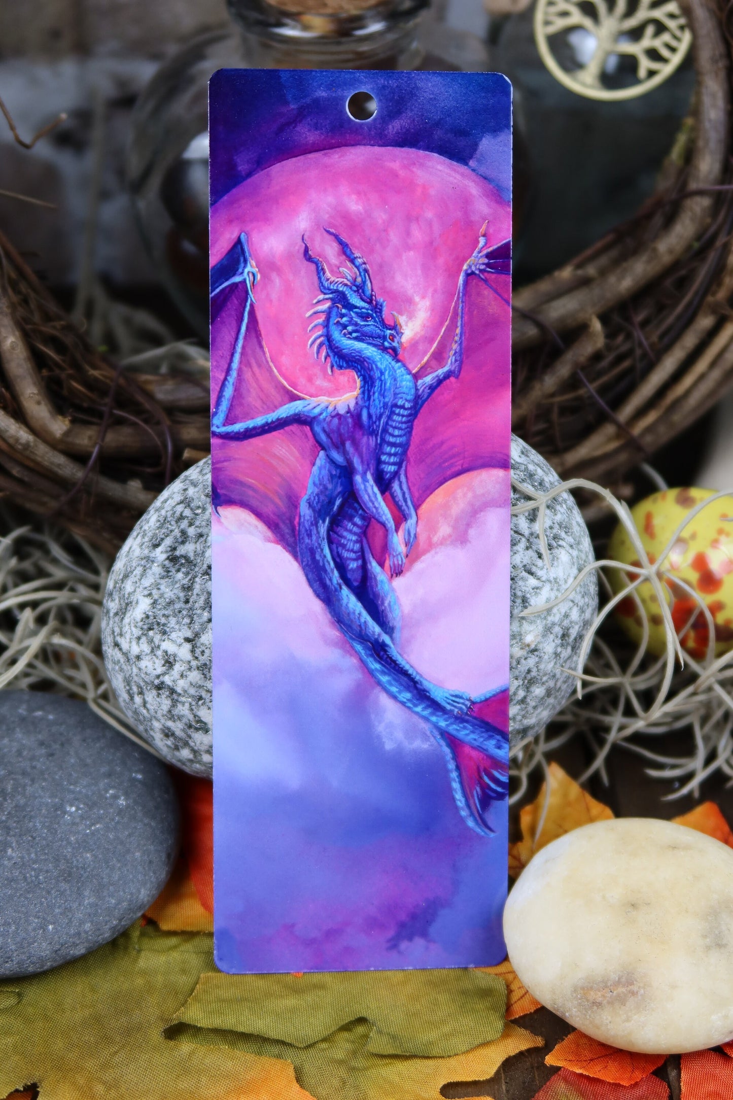 Metal Bookmark. Bloodmoon Dragon. Fantasy Art. Dragon Art. BookLover. Book Gifts. Reading Nook. Fire Wings. Creature art. Dragon Born.Mythic